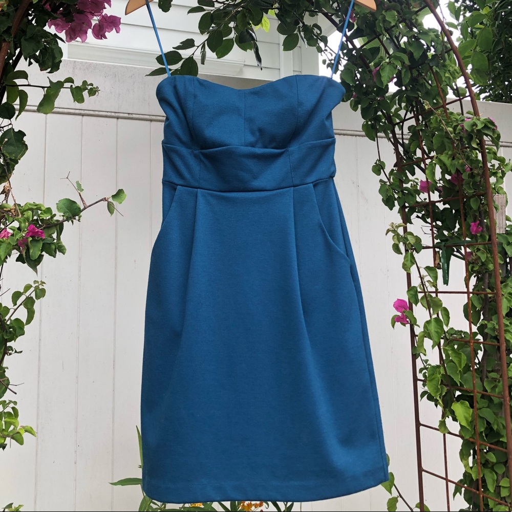 “LC Lauren Conrad” Teal Strapless Dress